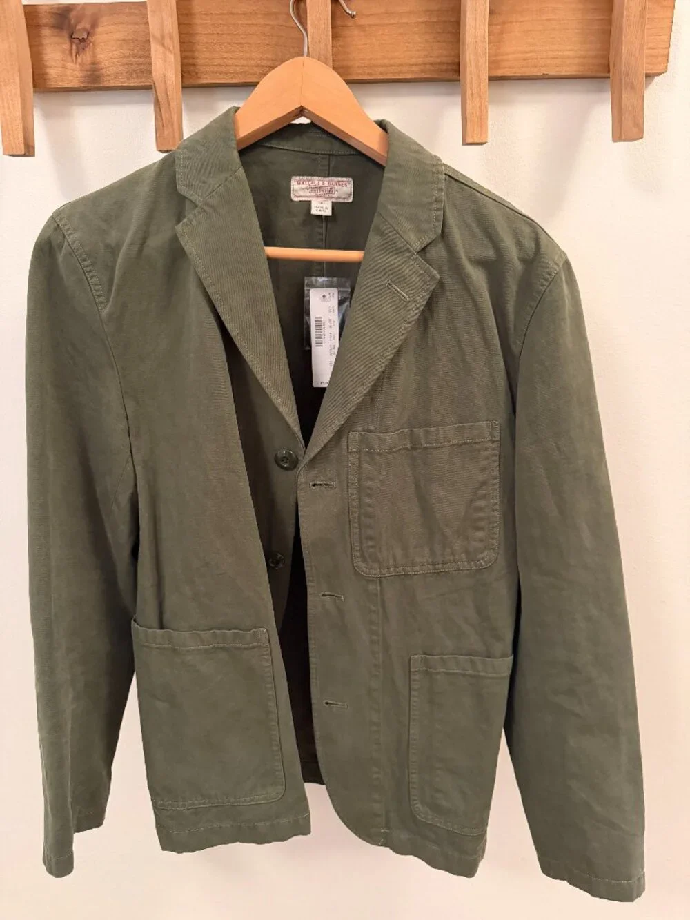 J.Crew Wallace & Barnes Olive Chore Blazer Jacket 36S NWT